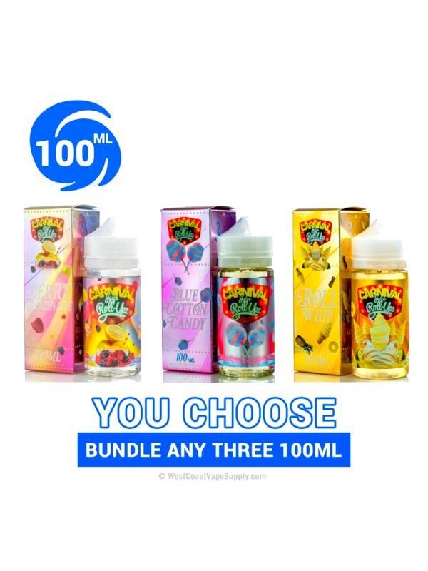 Juice Roll Upz Carnival Vape Juice 100ml Pick 3 Bundle (300ml)