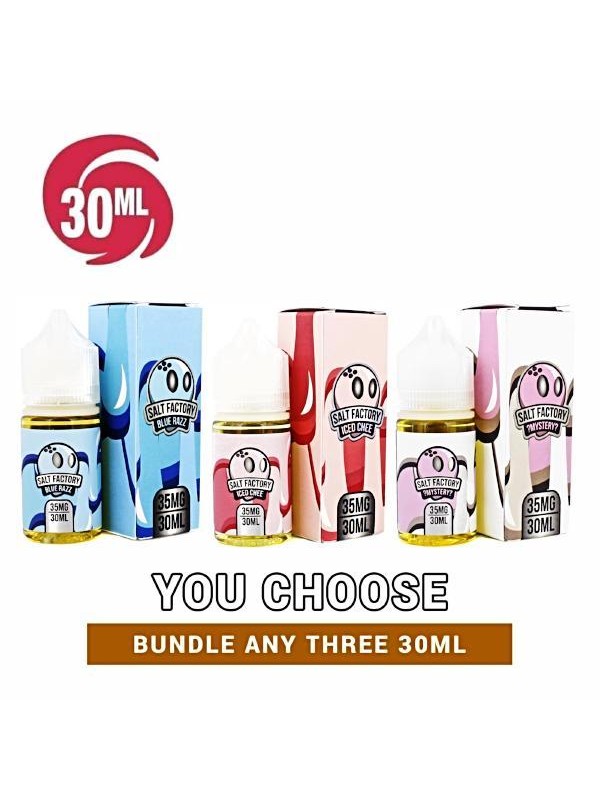 Salt Factory E Liquid Nicotine Salt 30ml Pick 3 Bu...