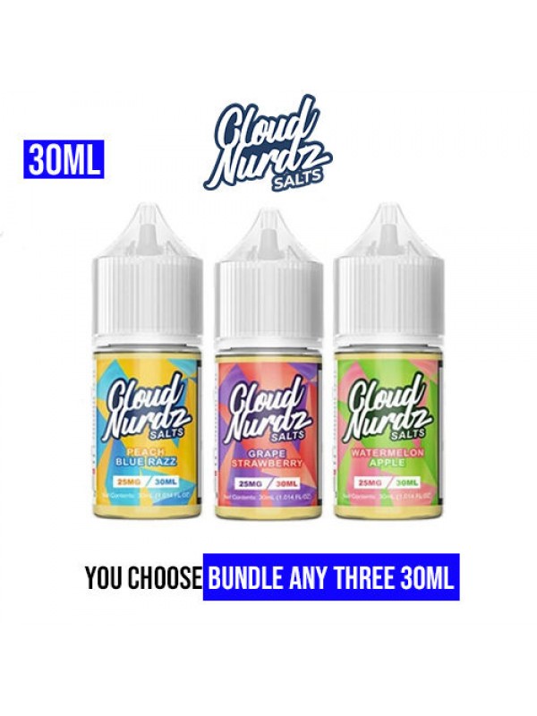 Cloud Nurdz Salts 30mL Pick 3 Bundle (90mL)